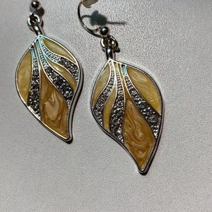 Tan dangle earrings